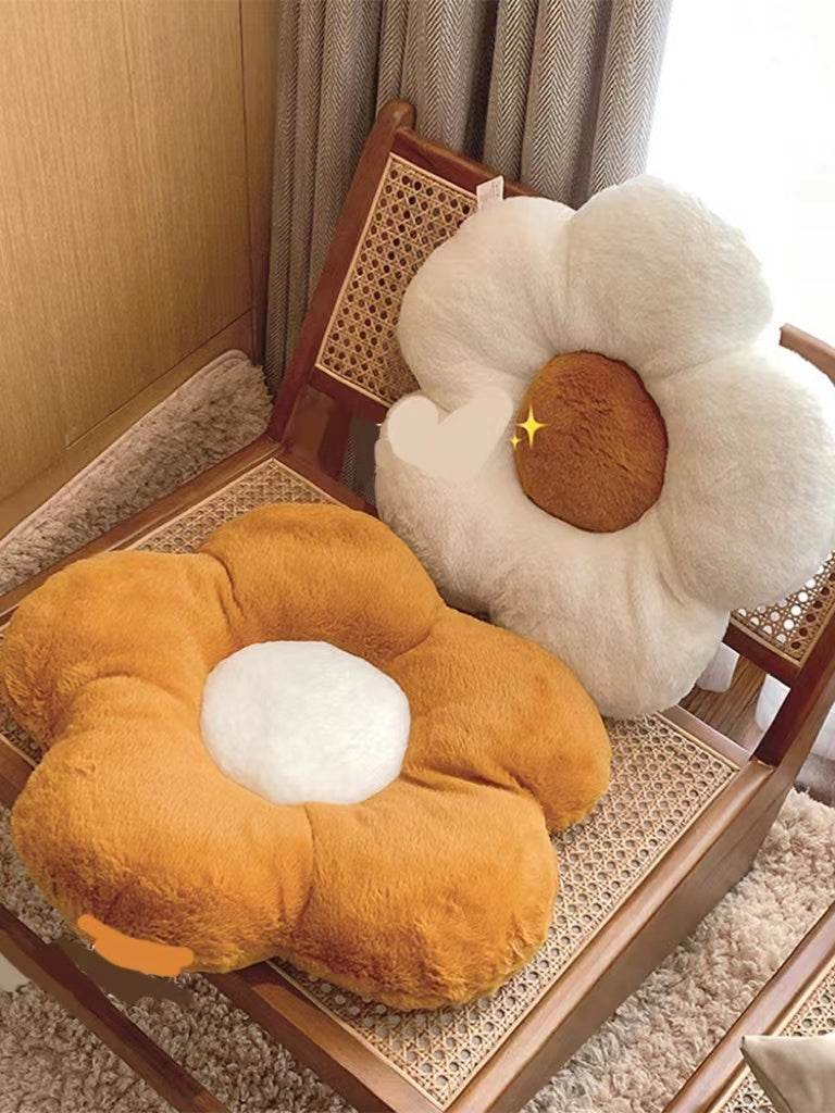 Fluffy Flower Seat Cushion Butt Cushion Sofa Bay Window Bedroom Floor Chair Throw Pillow Office Chair Cushion Back Against - Mubimart