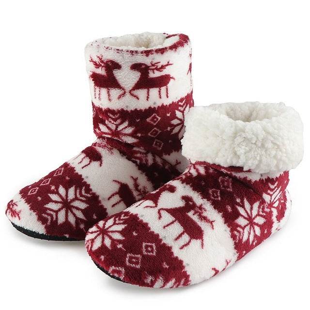 Winter Fur Slippers For Women Warm Shoes Slipper Christmas - Mubimart