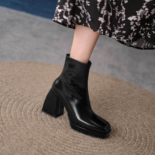Fashion Soft Leather Women Boots Women Shoes - Mubimart