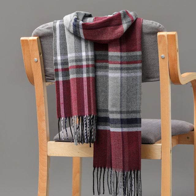 Mens And Girls Neckwear Cashmere Check Childrens Scarf - Mubimart