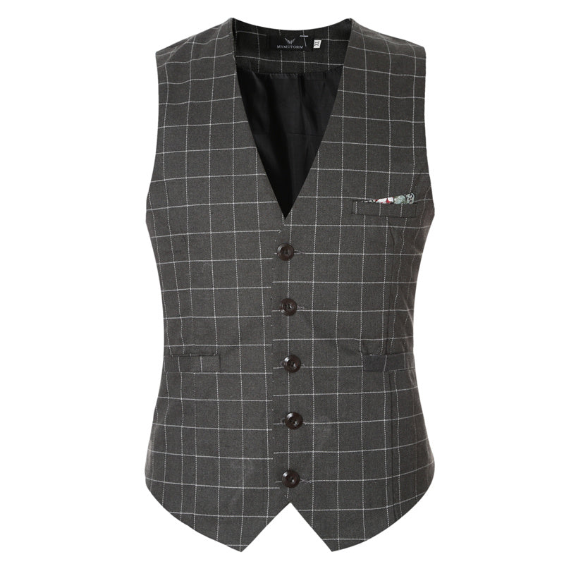 Korean Men's Formal Suit V-necked Vest