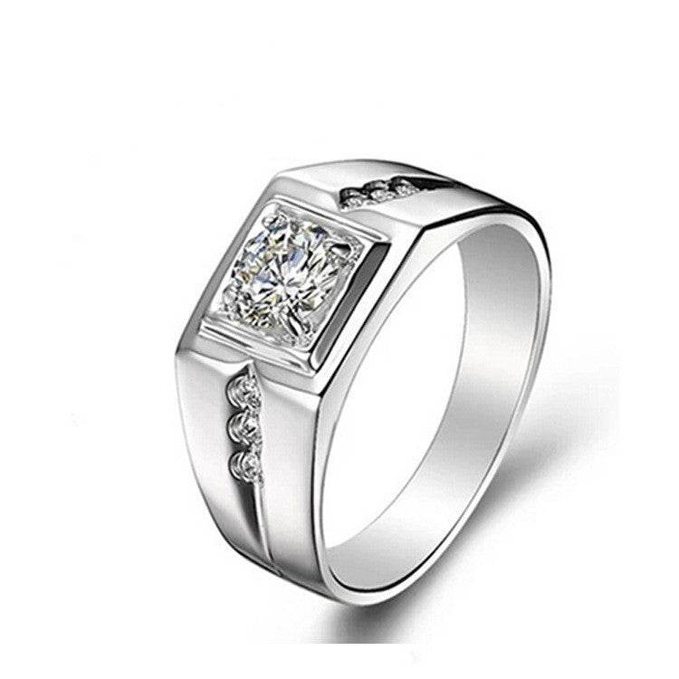 Gentleman Temperament Plated 24k Yellow Gold Ring For Men - Mubimart