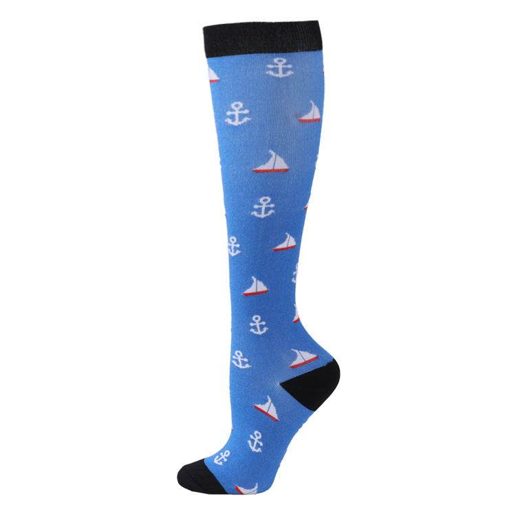 Sports Compression Socks Pattern Stretch Stockings - Mubimart