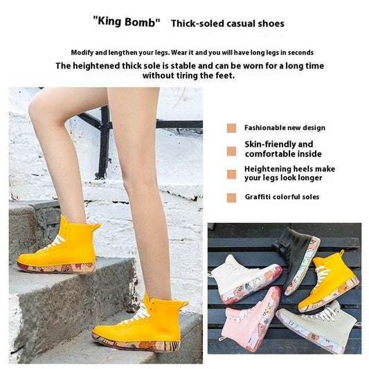 Low-top Couple Rain Boots Short Non-slip Men's And Women's Rain Boots - Mubimart
