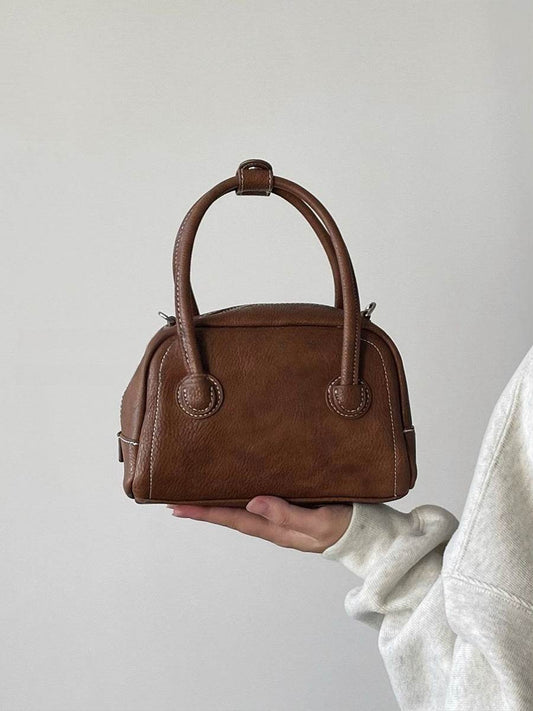 Korean Style Niche Maillard Bowling Versatile Casual Ins Handbag Crossbody Bag Women - Mubimart