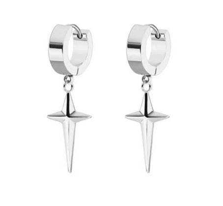 Stainless Steel Tassel Single Point Stud Men Pierced Earrings - Mubimart