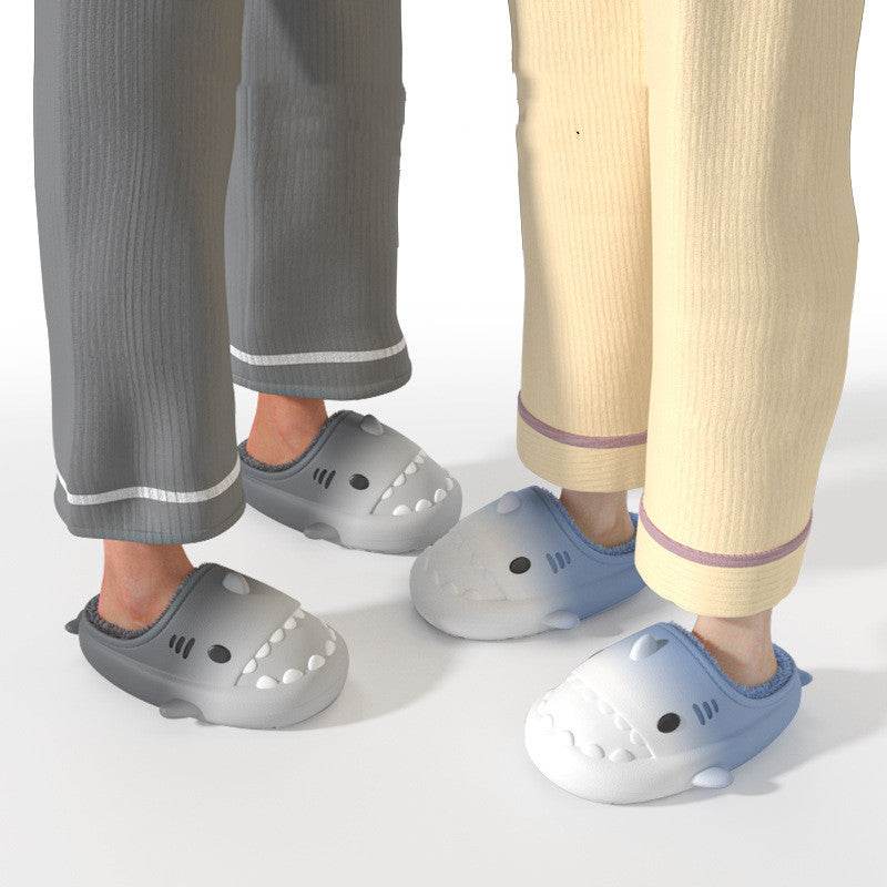 Waterproof Gradient Shark Cotton Slipper - Mubimart