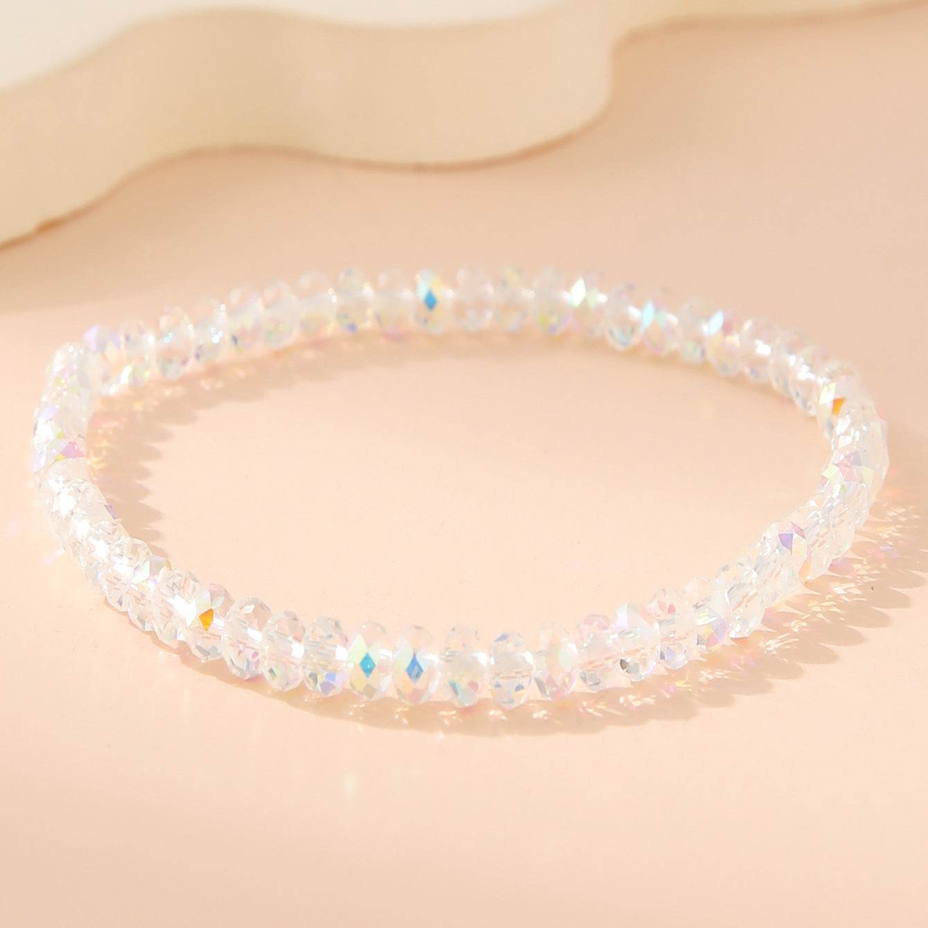 Fashion White Polygon Beaded Bracelet For Women - Mubimart