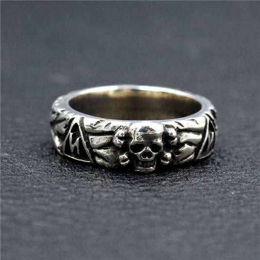 Mens Fashion Simple Sterling Silver Skull Ring - Mubimart
