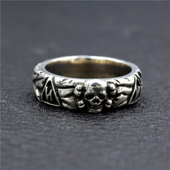 Mens Fashion Simple Sterling Silver Skull Ring