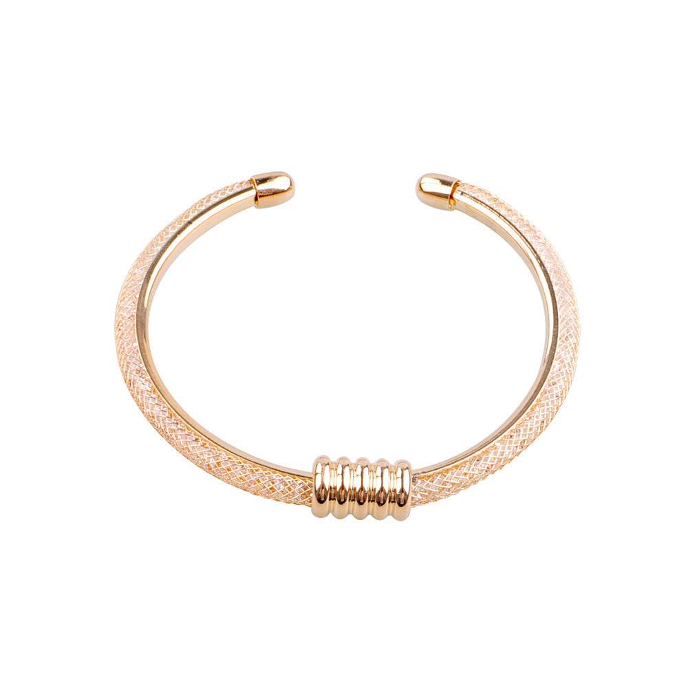 Fashion Alloy Hollow Geometric Bangle Bracelet Women - Mubimart