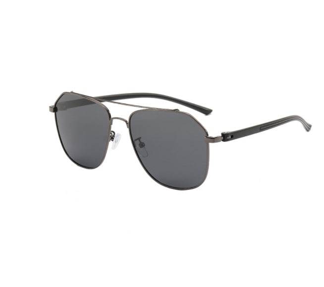 Large Frame Metal Double Bridge Aviator Sunglasses - Mubimart