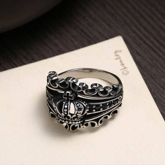 Ring Men Punk Style Crown Ring European And American Style Accessories Ring - Mubimart
