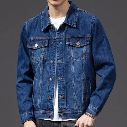 Mens Fashion Slim Fit Denim Jacket Top - Mubimart