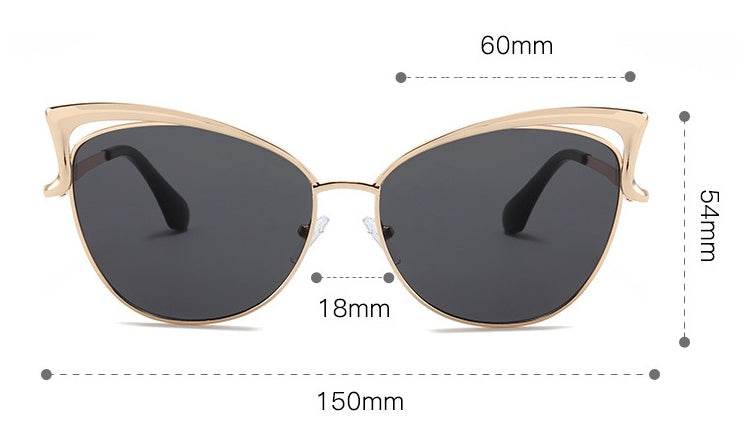 Cat Eye Sunglasses European And American Style Sunglasses Colorful Metal Frame - Mubimart