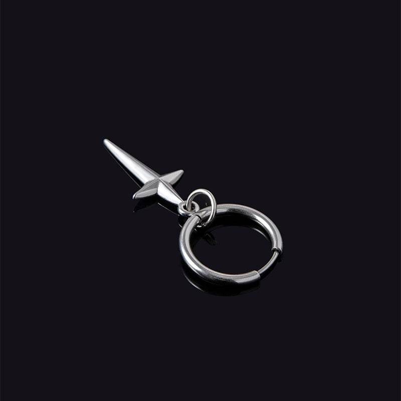 Minimalist Cross Dangle Earrings For Women Men Trend Hip-hop Punk Silver Single Earrings Birthday Gift Jewelry - Mubimart