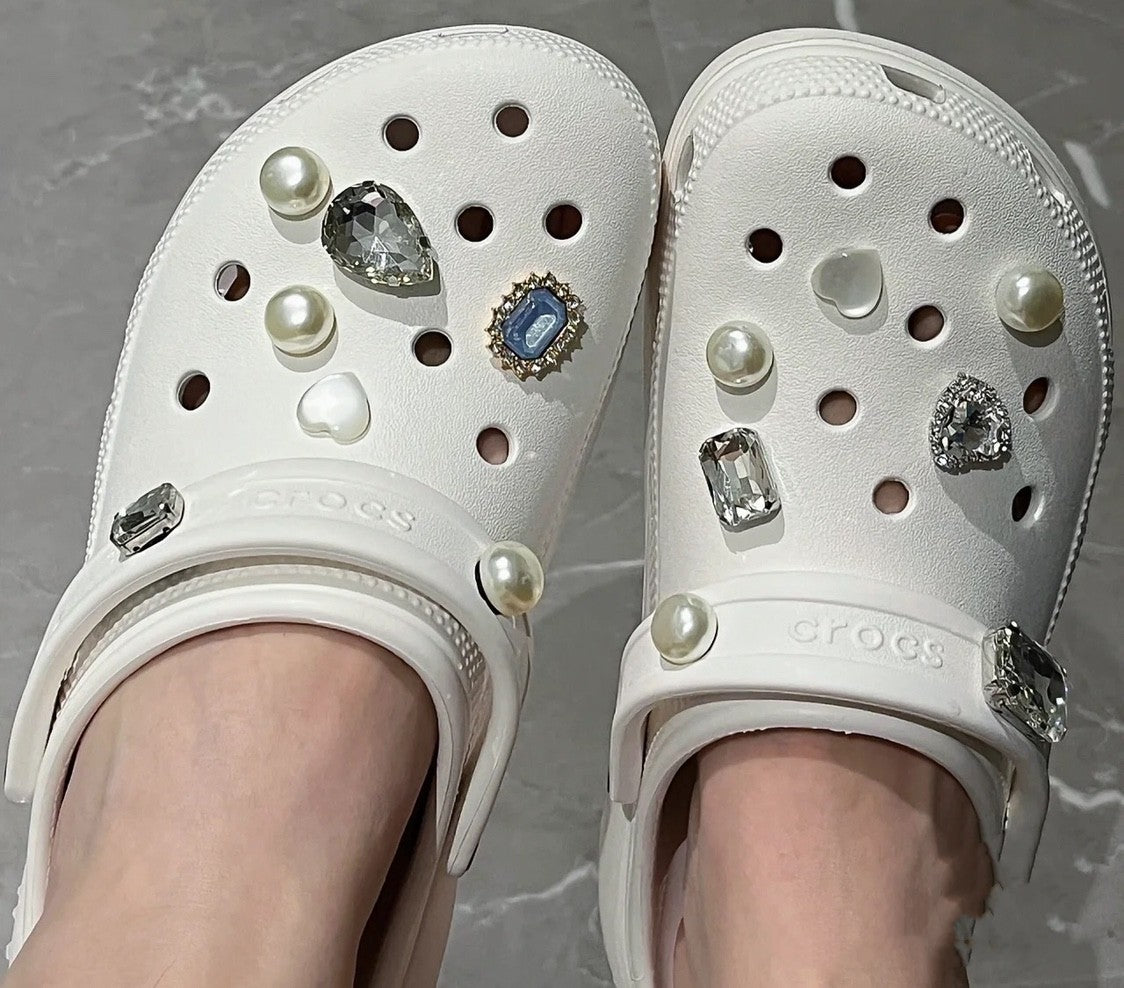 Water Drops Hole Shoes Button Shoes Flower