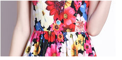 French Slip Dress Summer Print Flounces Vacation - Mubimart -  