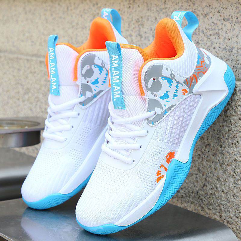 Basketball Men's Breathable Sneaker Outdoor Middle High Top Non-slip Shoes - Mubimart