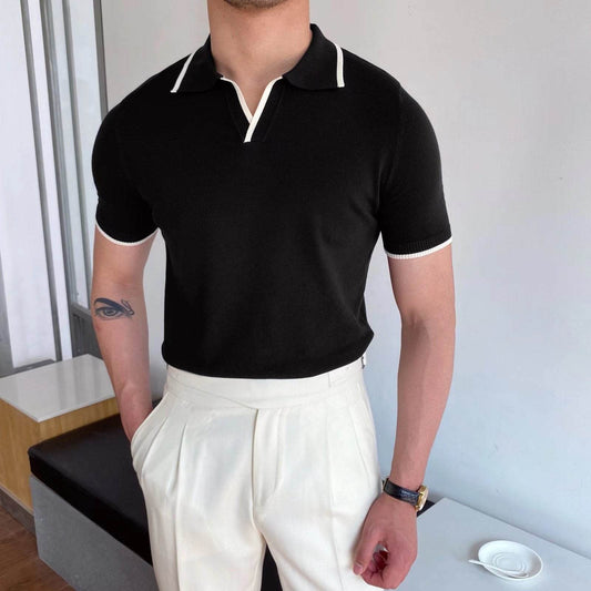 Casual Polo Collar Polo Shirt For Men - Mubimart