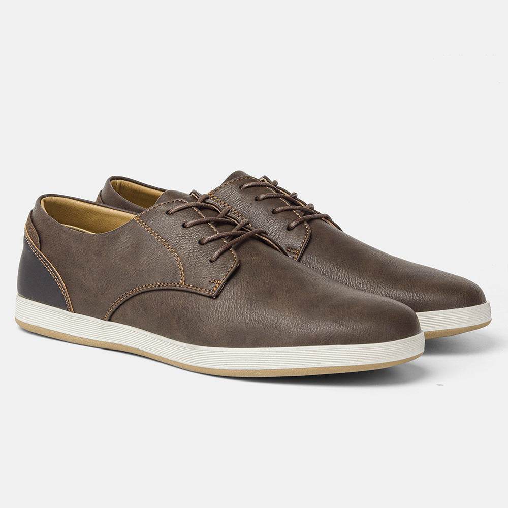 Men's Casual Plus Size Comfort Leather Board Shoes - Mubimart