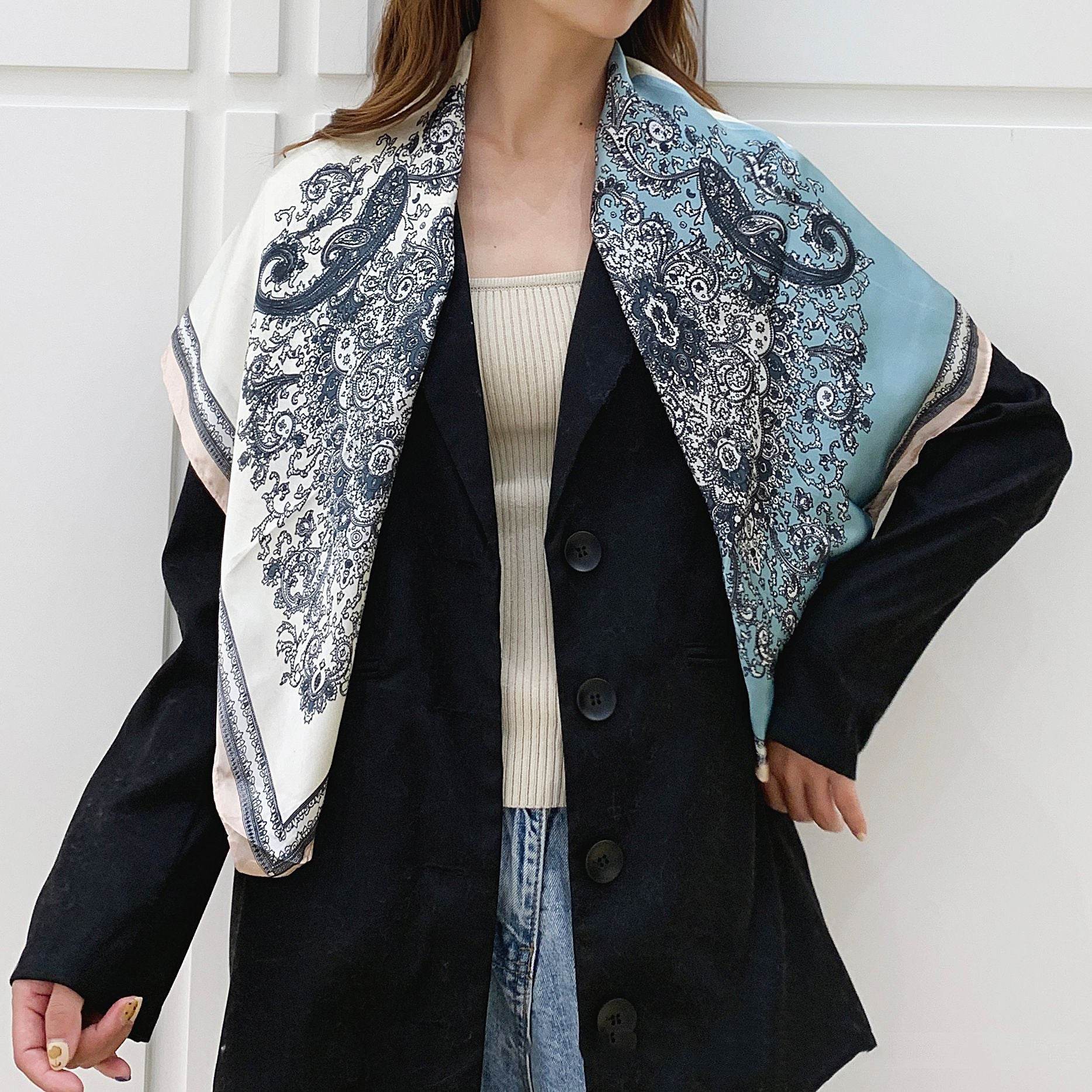 Fashion Silk Scarves Female Printing Hijab - Mubimart
