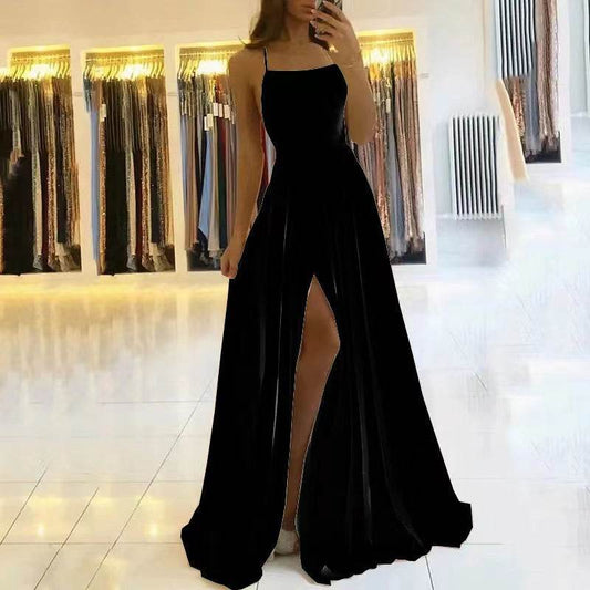 Evening Dress Prom Robe Formal Simple Split - Mubimart