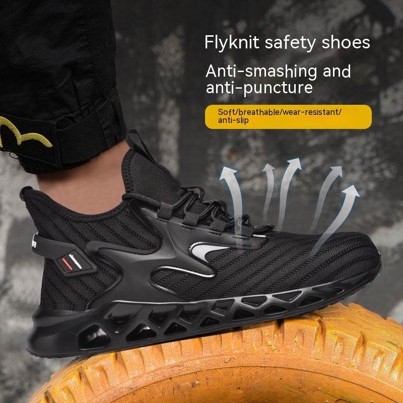 Anti Smashing And Anti Piercing Steel Toe Safety Shoes - Mubimart