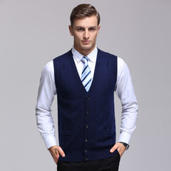 Men's Wool Vest Knitted Vest Middle-aged Men's Sweater