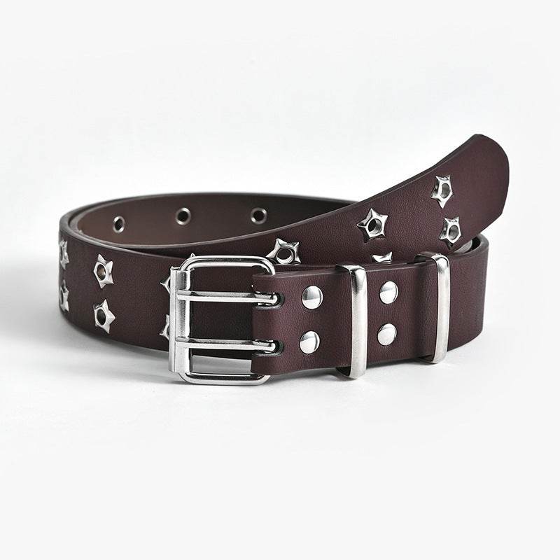 Women's Fashion Stars Decorative Double-row Belts - Mubimart