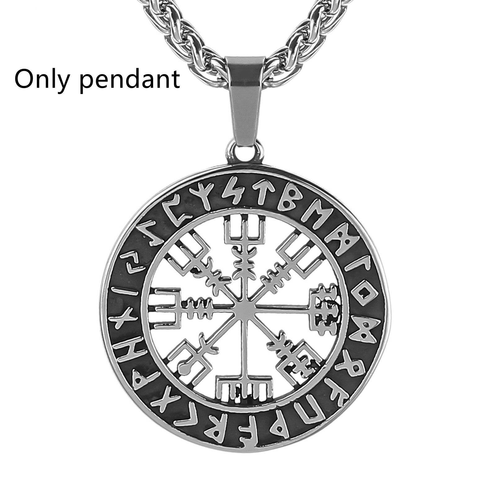 Lun Rune Pendant Necklace Men - Mubimart