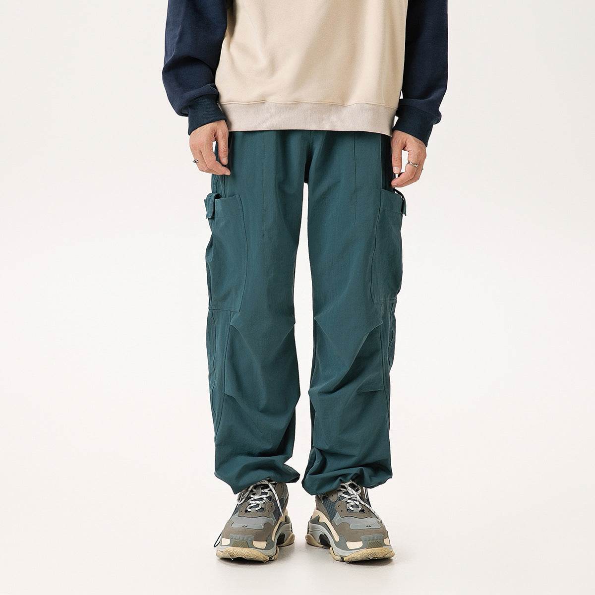Casual Straight-leg Loose Cargo Pants Male - Mubimart
