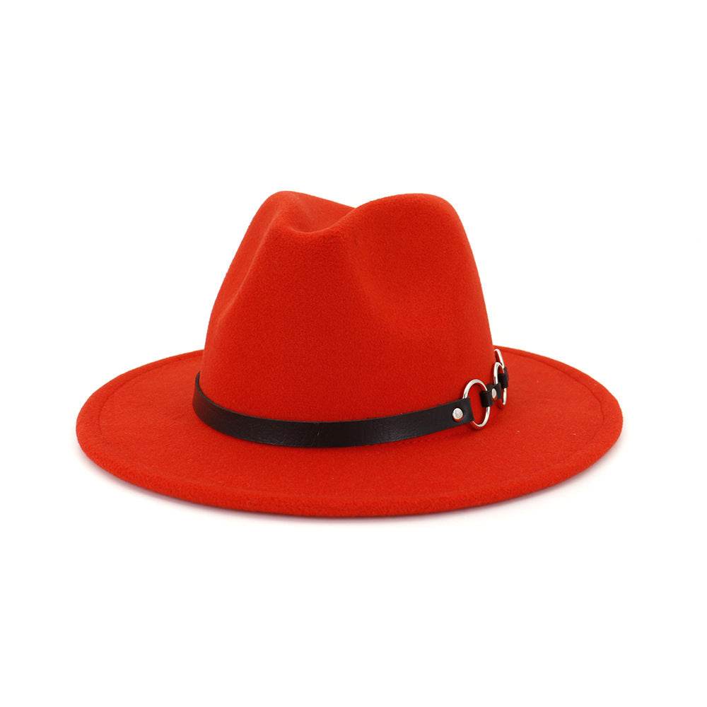 60cm Woolen Hat Gentleman Fedora Hat Flat Brim Big Brim Hat - Mubimart