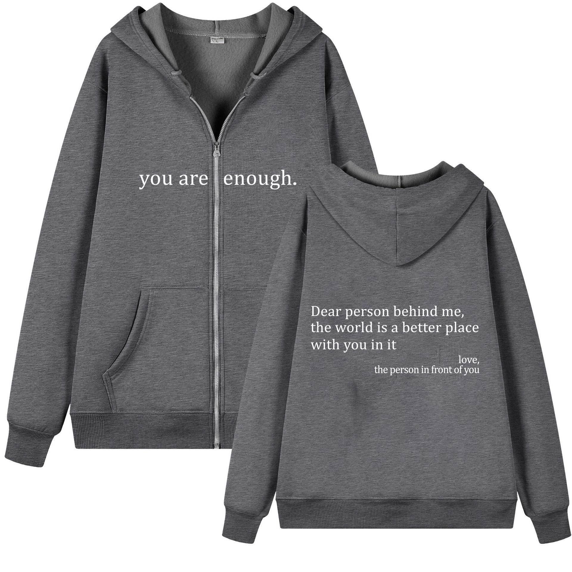 Hoodies Plus Size Sweatshirt Casual Drawstring Zipper Clothes - Mubimart