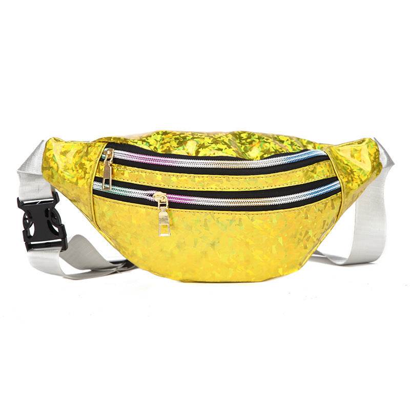 Double Pocket Holographic Fanny Pack - Mubimart