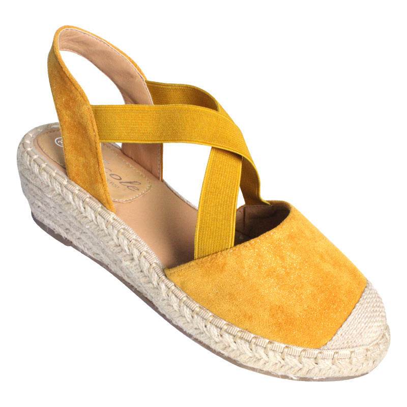 Fashion Baotou Sandals Women Cross Strap Wedge Sandals Women Slippers - Mubimart