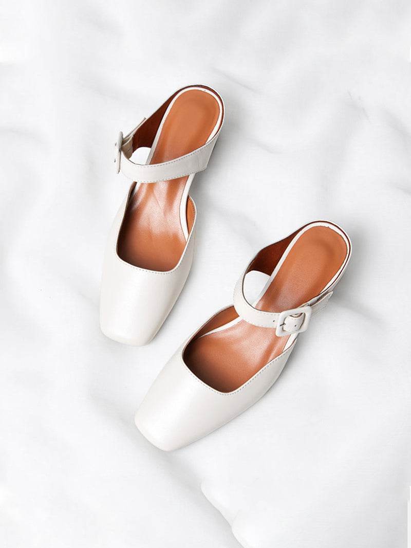 Medieval Thick Heel Sandal Muller Shoes - Mubimart