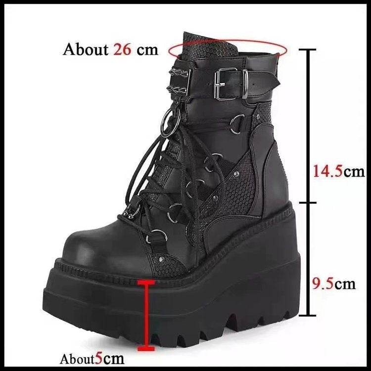 Platform Gothic Mid-calf Boots For Women Boots - Mubimart
