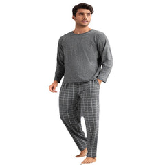 Thin Section Plaid Loungewear Outer Pants Men's Suit - Mubimart -  