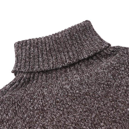 Turtleneck pullover sweater knitted sweater - Mubimart