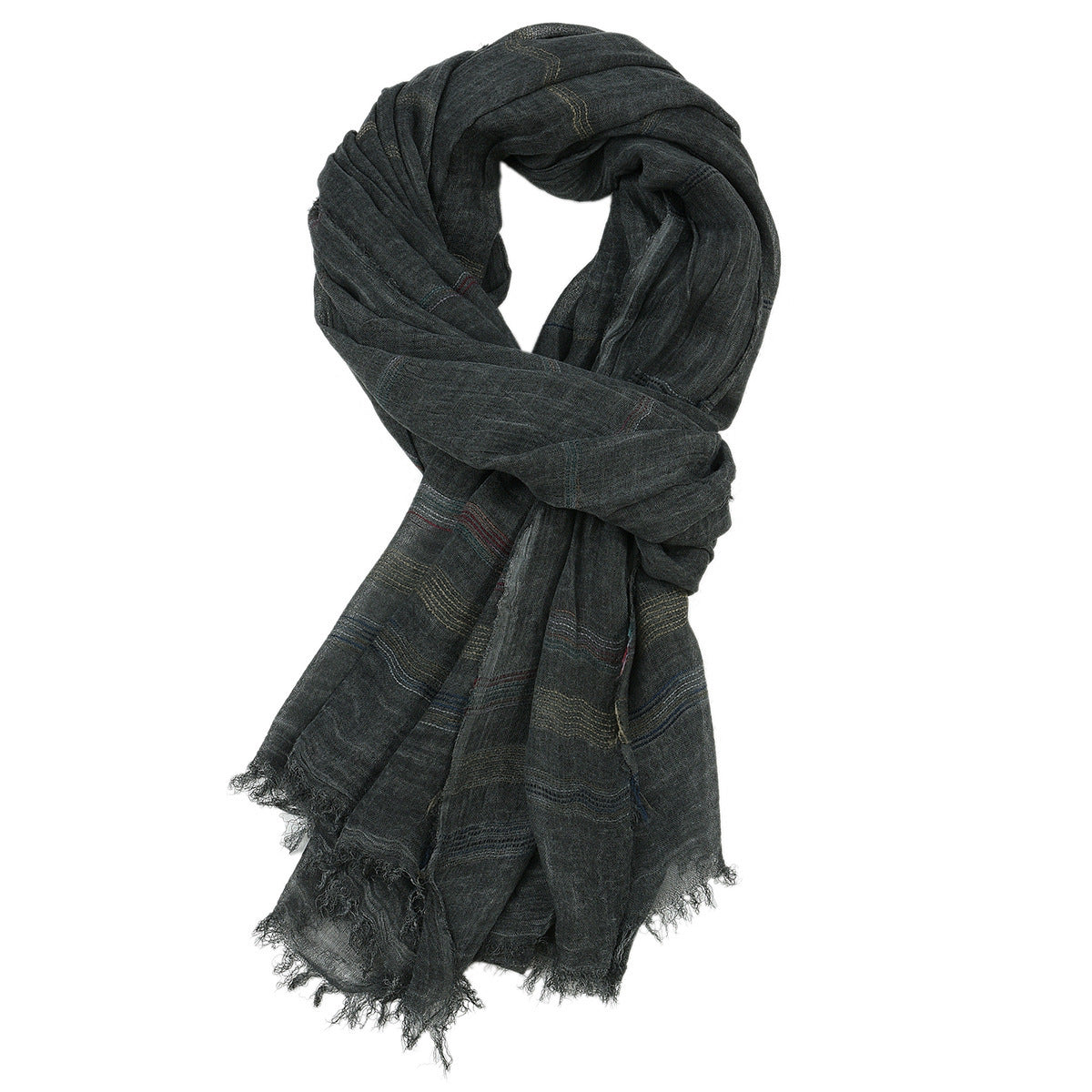 New Yarn-dyed Striped Scarf For Men