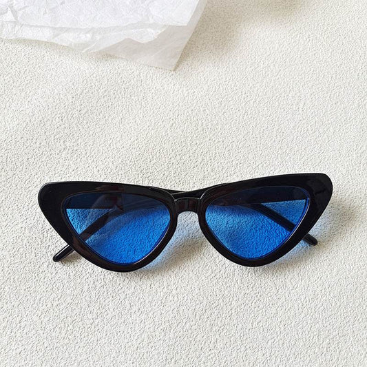 Retro Personalized Cat Eye Sunglasses Round Face High-grade Red Style Plain Face Personalized Glasses - Mubimart