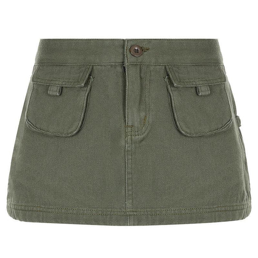New Pocket Work Clothes Denim Skirt - Mubimart