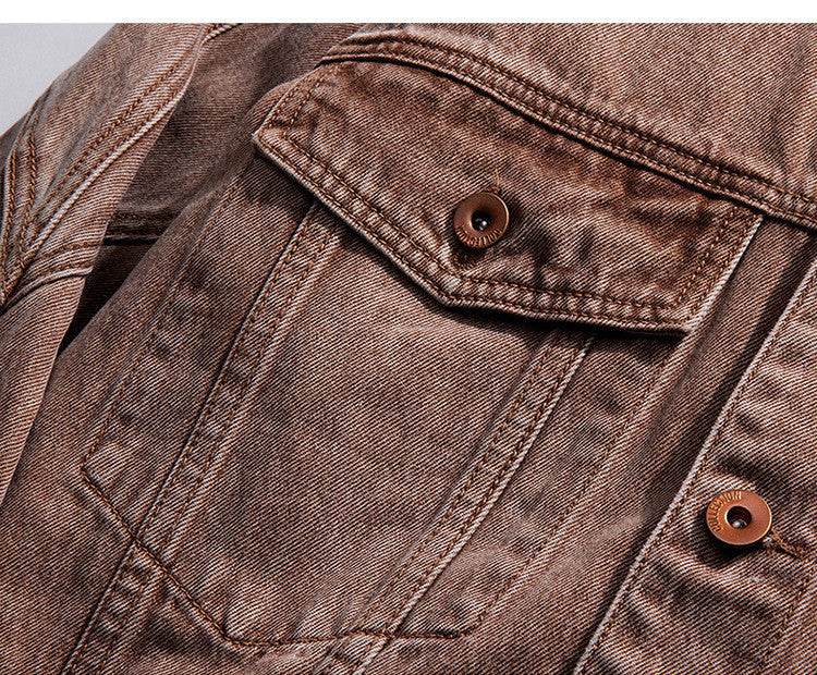 Mens Vintage Denim Jacket Cross - Mubimart