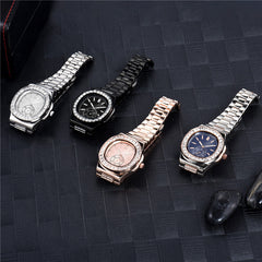 Herenmode Legering Band Diamant Geschenken Horloges