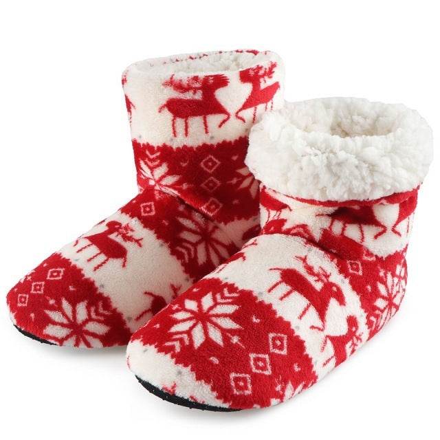 Winter Fur Slippers For Women Warm Shoes Slipper Christmas - Mubimart