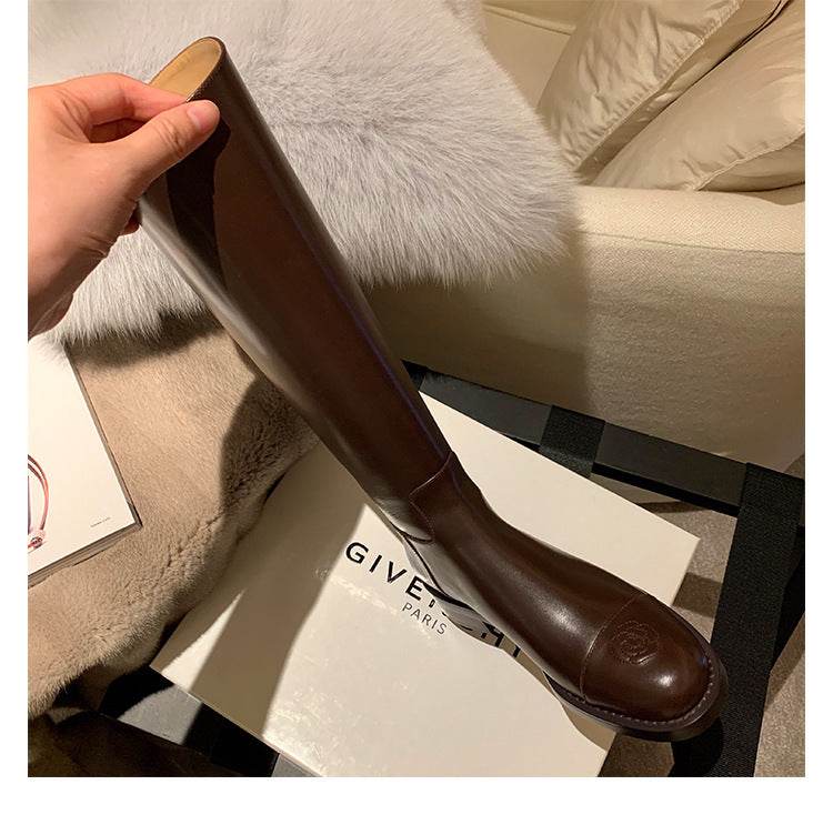The New Back Zipper Is Thin And Tall But Knee Boots - Mubimart