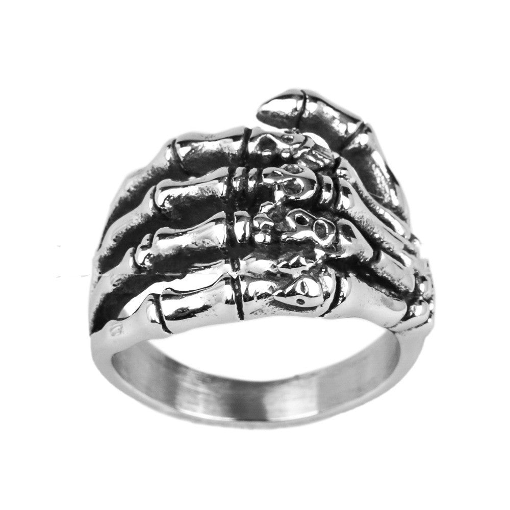 Palm Skull Titanium Stalen Heren Ring