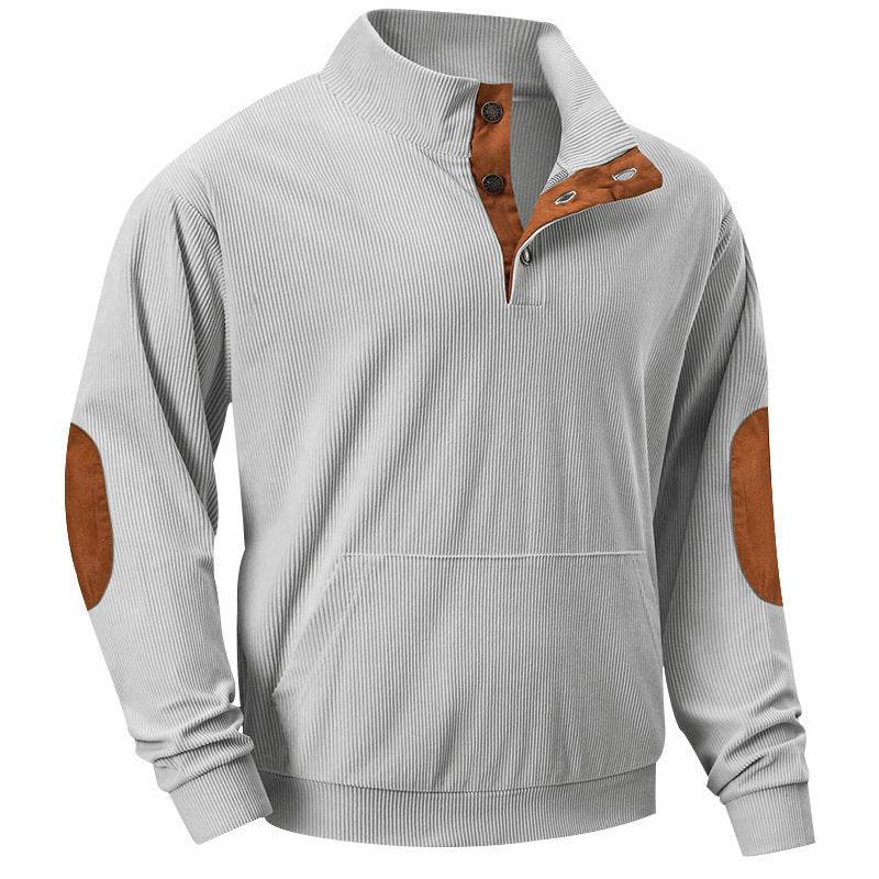 Stand Collar Long Sleeve With Pocket Sweatshirt Men - Mubimart