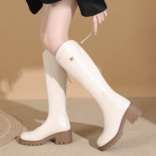 Winter Thick Bottom Tall Knight Boots - Mubimart